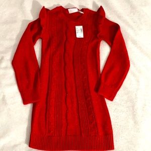 Girls Red Sweater Dress